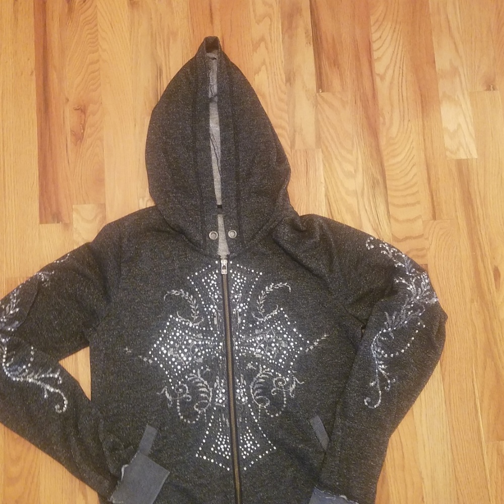 Super Cute! Large Miss Me zip-up hoodie